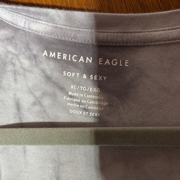 American Eagle Outfitters Gray Tie-Dye Short Sleeve Top - Picture 2 of 6